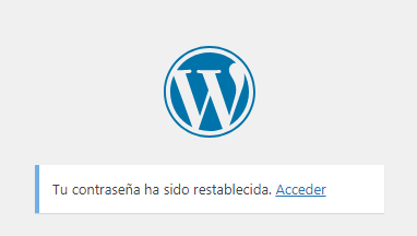 contraseña cambiada wordpress