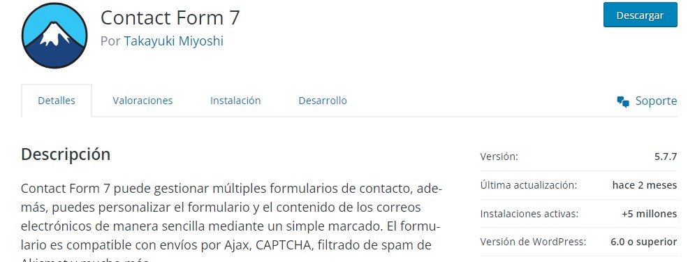 Contact Form 7 plugin de contacto para wordpress